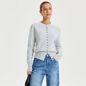 COMMENSE Button Crewneck Cardigan